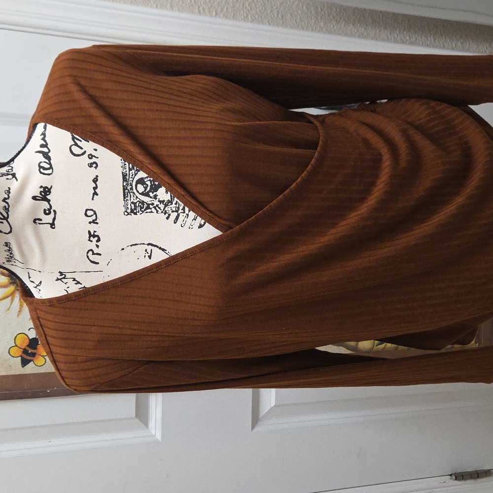 Nine West Chocolate Ribbed Top